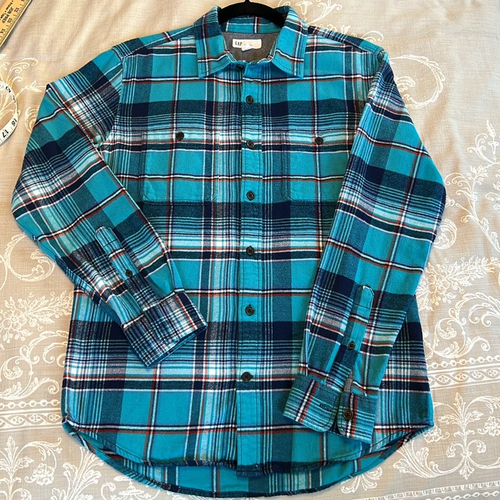 Men’s GAP Plaid Flannel Shirt Size S - Picture 5 of 10